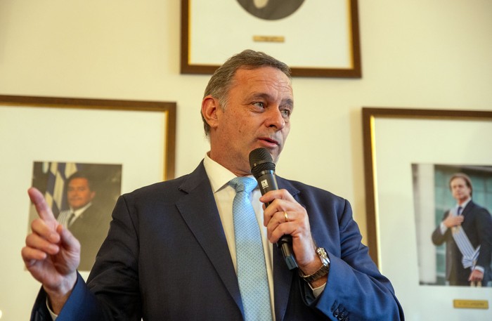 Álvaro Delgado, el 18 de julio, en la Casa del Partido Nacional. · Foto: Martín Varela Umpiérrez