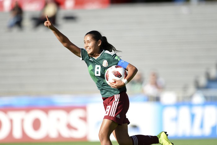 La mexicana Nicole Pérez festeja su gol ante Ghana en los cuartos de final de la Copa Mundial Femenina sub 17.
 · Foto: Fernando Morán