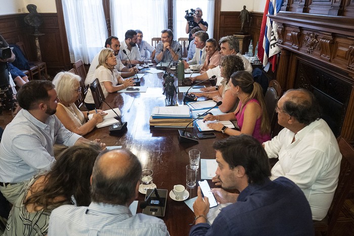 Reunión del directorio del Partido Nacional, el 3 de febrero, en la casa del partido. · Foto: Alessandro Maradei