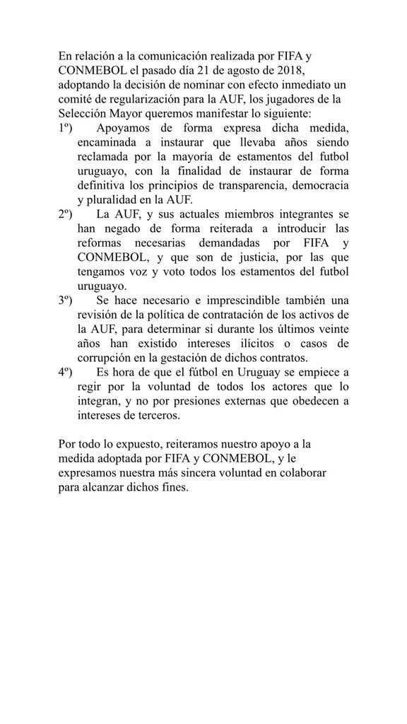 Los futbolistas de la selección se expresaron en un comunicado.