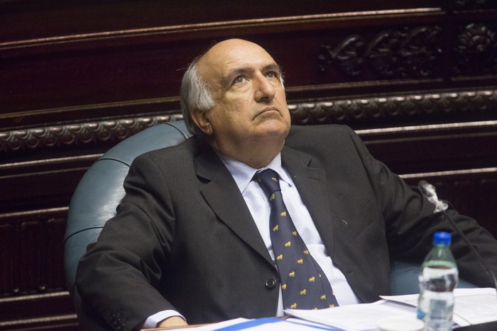 Guillermo Domenech, durante una sesión de la Cámara de Senadores (archivo, junio de 2020). · Foto: .