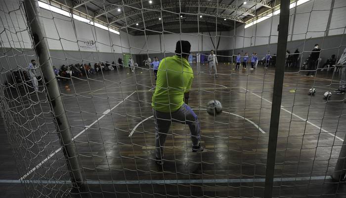 Entrenamiento de la selección uruguaya de futsal de síndrome de down (archivo, octubre de 2020). · Foto: Federico Gutiérrez