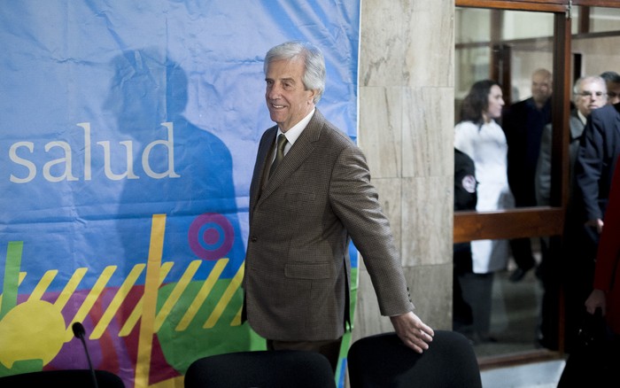 Tabaré Vázquez, hoy, en la ceremonia de asunción de las nuevas autoridades del Centro Hospitalario Pereira Rossell · Foto: Pablo Vignali