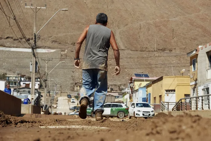Ciudad de Tocopilla luego del aluvión, el 19 de agosto, en la región de Antofagasta, Chile. · Foto: Jorge Pérez, AFP