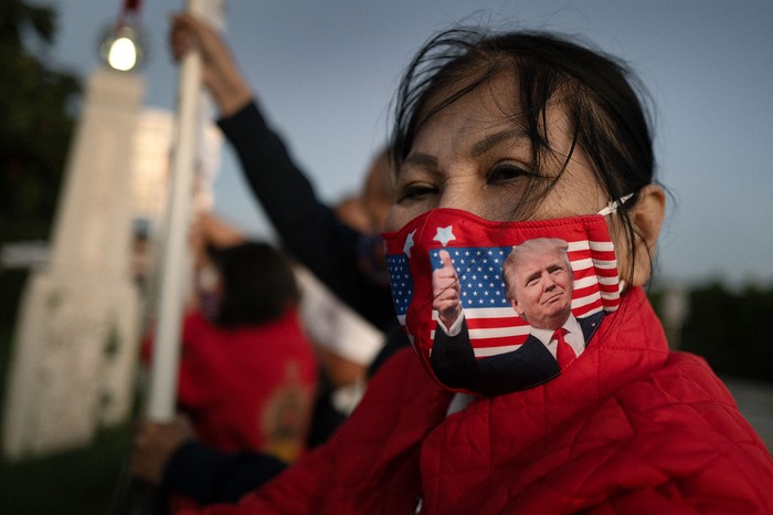 Simpatizante de Donald Trump, el 21 de noviembre en Palm Beach, Florida. · Foto: Scott Olson, Getty Images, AFP