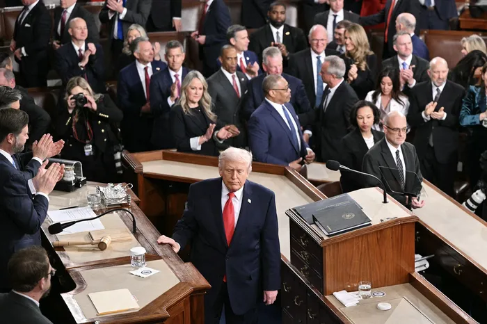 Donald Trump, el 24 de febrero, en la Cámara de Representantes del Capitolio de Estados Unidos, en Washington DC. · Foto: Mandel Ngan, AFP