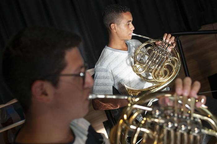 Prueba de admisión para la Orquesta Juvenil del SODRE (archivo, febrero de 2018). · Foto: Juan Manuel Ramos