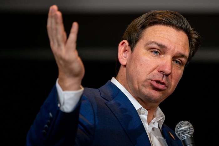 Ron DeSantis, el 19 de enero, en Nashua, New Hampshire. · Foto: Brandon Bell, Getty Images, AFP