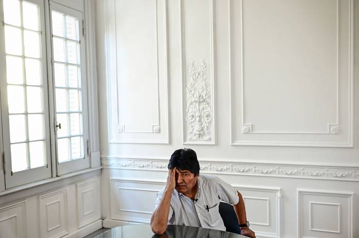 Evo Morales, durante su exilio en Buenos Aires, el 24 de diciembre de 2019. · Foto: Ronaldo Schemidt, AFP