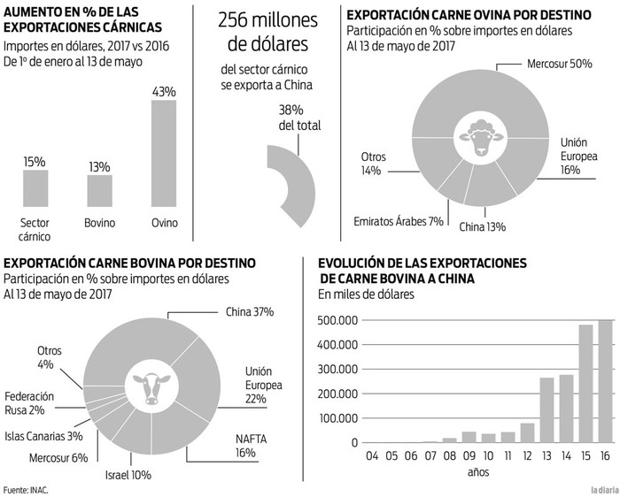 Foto principal del artículo 'Sigue creciendo la exportación de carne, según el Inac; China es el principal destino'