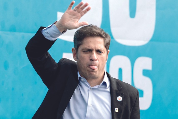 Axel Kicillof durante un acto conmemorativo del 50º aniversario de la muerte de Juan Domingo Perón, en San Vicente, Buenos Aires, el 1º de julio. · Foto: Tomás Cuesta, AFP