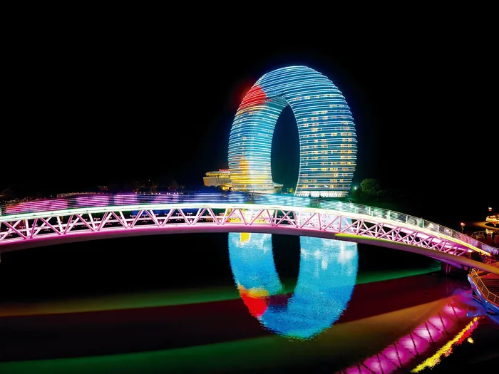 Complejo turístico Sheraton HuZhou Taihu Lake Hot Spring, en la provincia china de Zhejiang, el 27 de noviembre de 2025. · Foto: Chen Yang / Cfoto / AFP