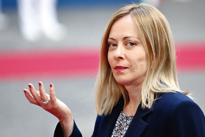 Giorgia Meloni, en el Palacio Chigi de Roma, el 3 de junio. · Foto: Alberto Pizzoli, AFP