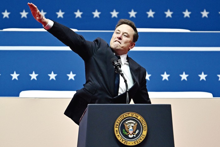 Elon Musk, director ejecutivo de Tesla y SpaceX, durante el desfile inaugural del mandato de Donald Trump, en el Capitol One Arena, en Washington DC, el 20 de enero. · Foto: Angela Weiss, AFP