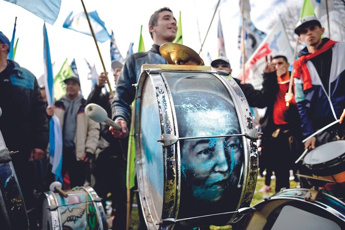 Durante un acto conmemorativo del 50 aniversario de la muerte de Juan Domingo Perón, en San Vicente, Buenos Aires, Argentina, el 1º de julio. · Foto: Tomás Cuesta, AFP