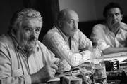 José Mujica, Homero Guerrero y Diego Cánepa en conferencia de prensa, ayer, en la residencia presidencial de Suárez. / Foto: Nicolás Celaya