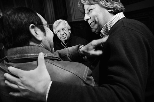 Danilo Astori y Fernando Lorenzo luego de la presentación del proyecto de Rendición de Cuentas al Parlamento, ayer, en la antesala del Senado. / Foto: Pablo Nogueira
