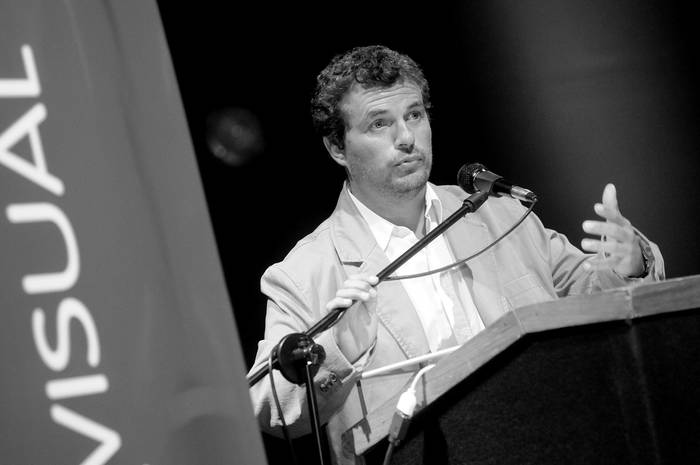 Martín Papich en la presentación del Clúster Audiovisual Uruguayo, en el auditorio de la Torre de las Telecomunicaciones. (archivo, abril de 2008) · Foto: Javier Calvelo