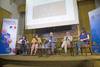 Alicia Gómez Lacuesta, Laura Motta, Guilherme Canela, Hugues Moret y Lucía Pimás, durante el lanzamiento del proyecto La vía de los siete saberes, ayer, en la Biblioteca Pedagógica Central. Alicia Gómez Lacuesta, Laura Motta, Guilherme Canela, Hugues Moret y Lucía Pimás, durante el lanzamiento del proyecto La vía de los siete saberes, ayer, en la Biblioteca Pedagógica Central.
