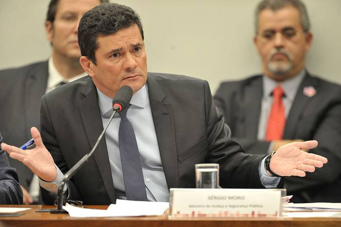 Sergio Moro, ministro de Justicia y Seguridad Pública de Brasil, ayer, durante una audiencia pública en la Comisión de Constitución y Justicia de la Cámara de Diputados.  · Foto: Fabio Rodrigues Pozzebom, Abr 