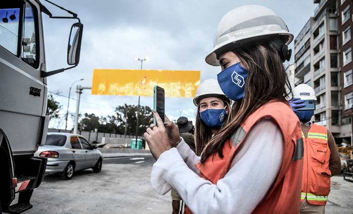 Trabajos en el túunel de avenida Italia y Centenario (archivo, marzo de 2021). · Foto: Javier Calvelo, adhocFOTOS