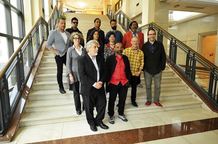 Artistas y productores posan para la foto oficial Foto: Federico Gutiérrez Artistas y productores posan para la foto oficial Foto: Federico Gutiérrez