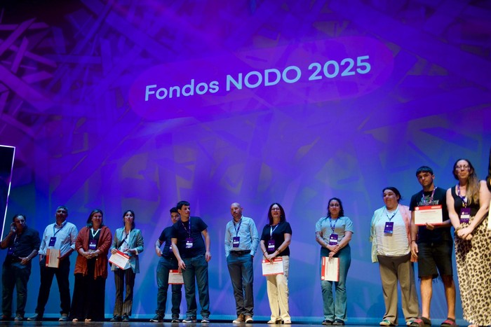 Durante la premiación, el 25 de noviembre, en el auditorio del Sodre. · Foto: Presidencia de Uruguay