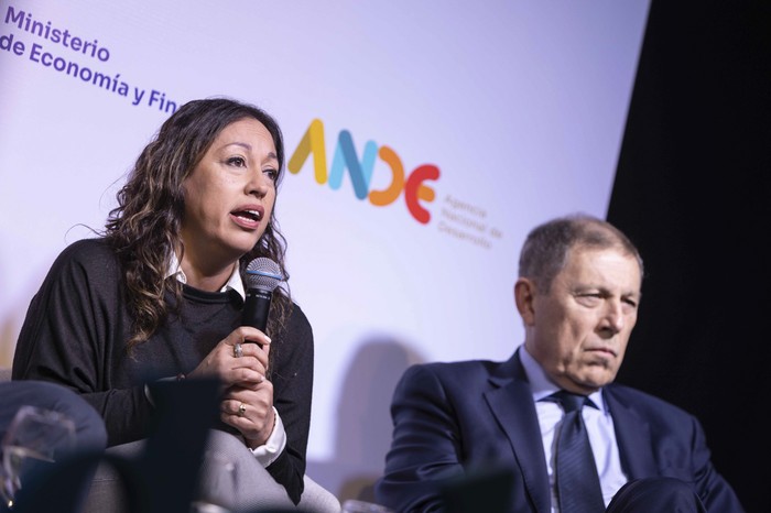 Fernanda Cardona y Gabriel Oddone en la celebración del Día Nacional de las Mipymes. Foto: Camilo dos Santos, Presidencia de la República · Foto: Camilo dos Santos, Presidencia de la República