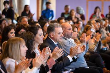 Yamandú Orsi, el 25 de abril, en la presentación del informe anual, en el Palacio Legislativo. · Foto: Presidencia de Uruguay