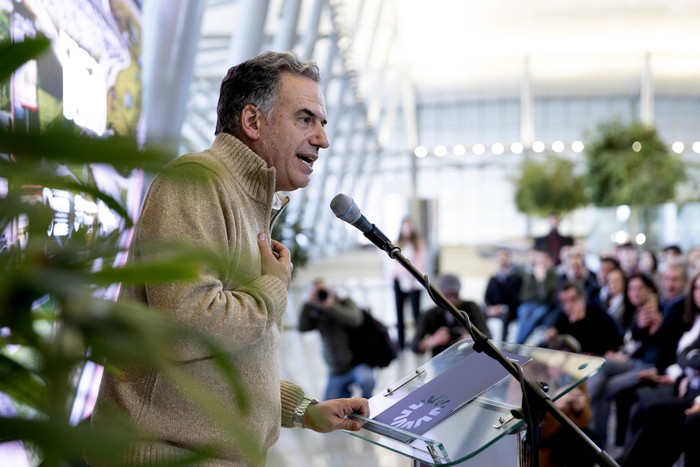 Yamandú Orsi en la la presentación del centro educativo Tumo. · Foto: Presidencia de Uruguay