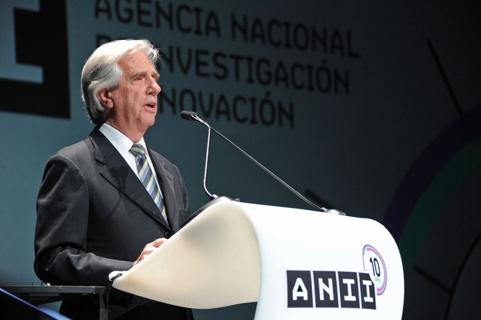 Tabaré Vázquez en la celebración de 10 años de la Agencia Nacional de Investigación e Innovación, en el Teatro Solís. / Foto: Álvaro Salas, Presidencia
