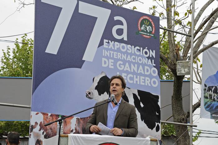 Luis Lacalle Pou en el cierre de la Exposición Rural de San José. Foto: Presidencia de la República.