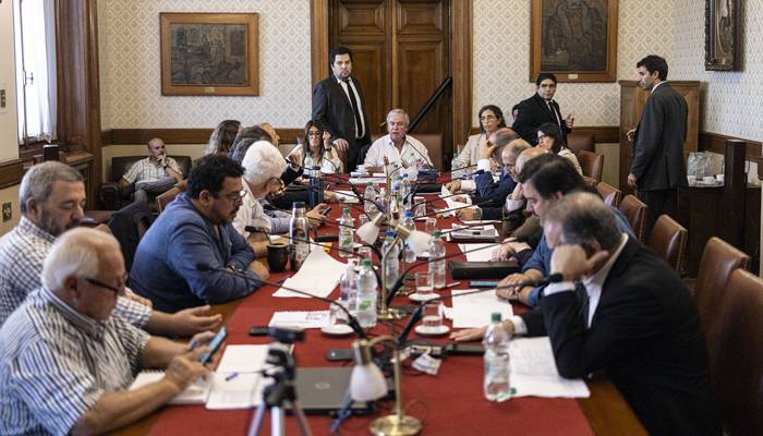 Comisión de financiaciamiento de los partidos políticos, el 20 de marzo, en la sala Dardo Ortiz del Senado. · Foto: Ernesto Ryan