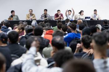 Asamblea de la Mutual Uruguaya de Futbolistas Profesionales (archivo, octubre de 2023). · Foto: Camilo dos Santos