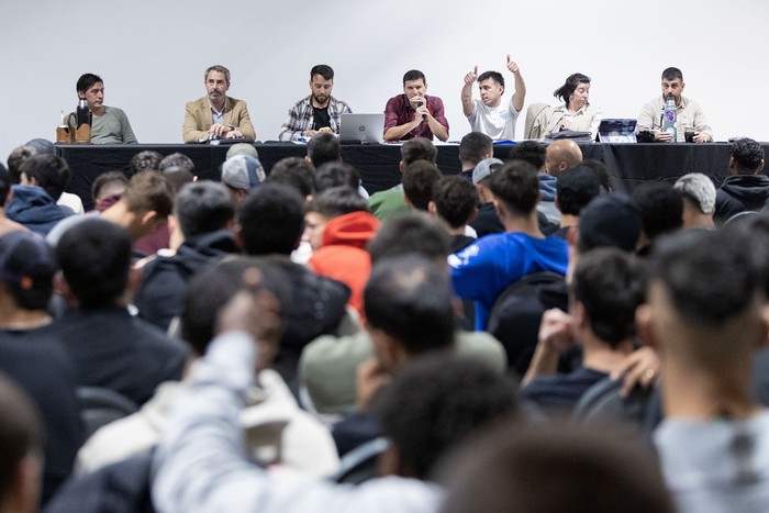 Asamblea de la Mutual Uruguaya de Futbolistas Profesionales. (Archivo, octubre de 2023). · Foto: Camilo dos Santos