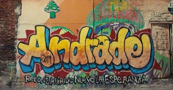 Un grafiti de Cabral en apoyo a Andrade, extraída de la cuenta de Facebook de este precandidato.  