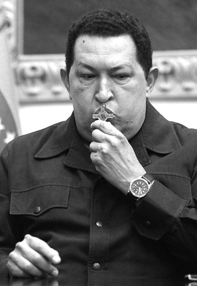 Hugo Chávez, durante un programa de Radio Nacional de Caracas, ayer en Caracas
Venezuela.  · Foto: S/d de autor, Miraflores, Efe