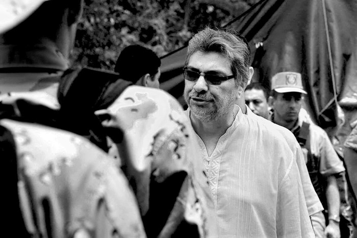 Fernando Lugo durante un saludo a miembros de las fuerzas especiales de la Policía Nacional enviados al departamento de Concepción, noreste del país, en busca del ganadero Fidel Zavala. · Foto: Efe, Diego Benitez