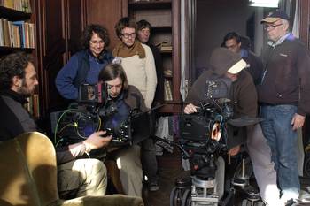 Durante el rodaje de _Polvo nuestro que estás en los cielos_. Foto: gentileza Beatriz Flores Silva.