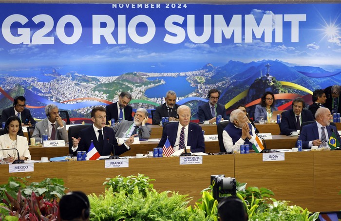 Tercera sesión de la reunión de líderes del G20, este martes, en Río de Janeiro, Brasil. · Foto: Ludovic Marin, AFP