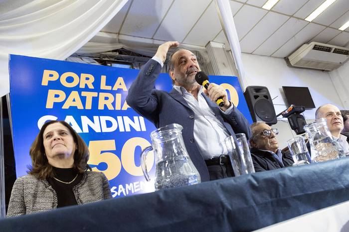 Jorge Gandini en el congreso departamental de la 250, en el Club Asturiano (05.09.2023). · Foto: Camilo dos Santos