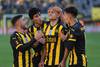 Brian Rodríguez, Luis Acevedo, Matias de los Santos y Ezequiel Busquet festejando el primer gol de Peñarol, en el estadio Campeón del Siglo. Brian Rodríguez, Luis Acevedo, Matias de los Santos y Ezequiel Busquet festejando el primer gol de Peñarol, en el estadio Campeón del Siglo.