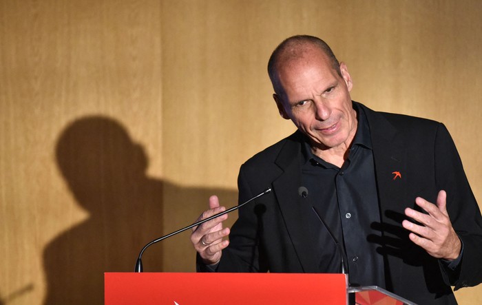 Yanis Varoufakis, líder del partido MeRA25, el 24 de enero, en la sede del partido en Atenas, Grecia. · Foto: Nicolas Koutsokostas, Nurphoto, AFP