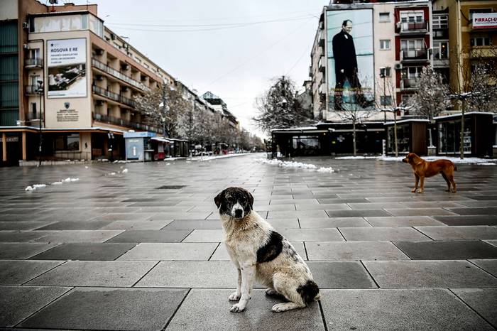 Plaza en Pristina, Kosovo, ayer. 
 · Foto: Armend Nimani, AFP