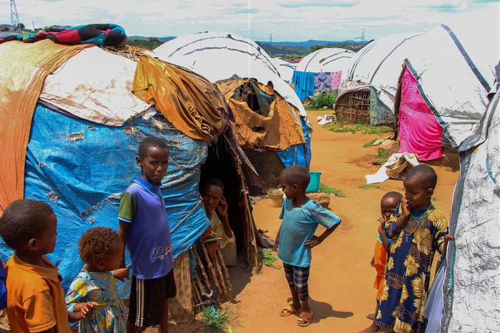 Campamento de Qoloji, el más grande de Etiopía, que alberga a más de 100.000 personas desplazadas, el 10 de julio de 2023. · Foto: Andrew Wasike, Agencia Anadolu, AFP