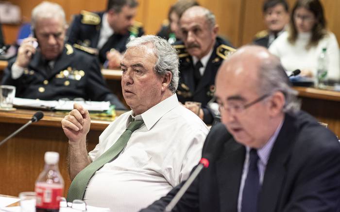 Luis Alberto Heber, este miércoles, en la Comisión de  Presupuesto. · Foto: Ernesto Ryan