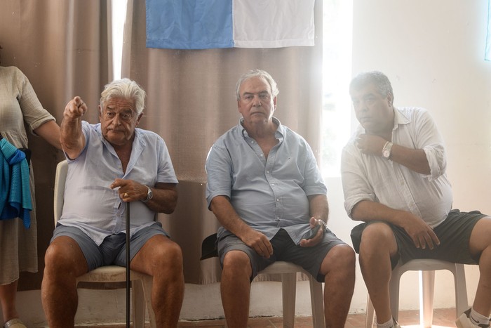 Luis Alberto Lacalle, Luis Alberto Heber y Rodrigo Blas, durante el encuentro anual del Herrerismo, el sábado 25 de enero, en La Paloma. · Foto: Alfredo Álvarez