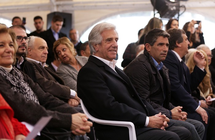 El presidente Tabaré Vázquez y el vicepresidente Raúl Sendic, durante el consejo de ministros en Ramón Trigo, el lunes. Foto: Pablo Nogueira 