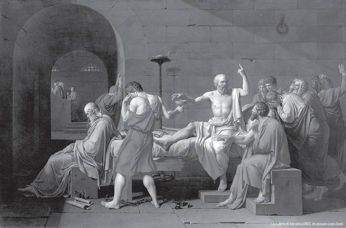 La muerte de Sócrates (1787), de Jacques-Louis David.