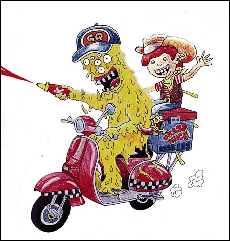 Grasa Quick, Espantajulepes. Ilustración: Nico Barcia Grasa Quick, Espantajulepes. Ilustración: Nico Barcia